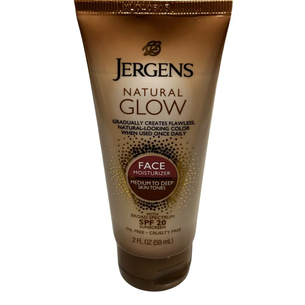 Jergens Natural Glow Face Moisturizer SPF 20 Medium to Deep Sunless Tanner 2oz
